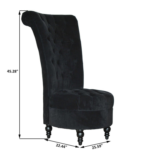 High Back Velvet Upholstered Accent Chair