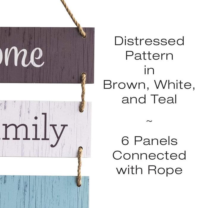 Large Hanging Wall Sign: Rustic Wooden Decor (Home, Family, Love, Laugh, Live, Happiness) Hanging Wood Wall Decoration (11.75" x 32")