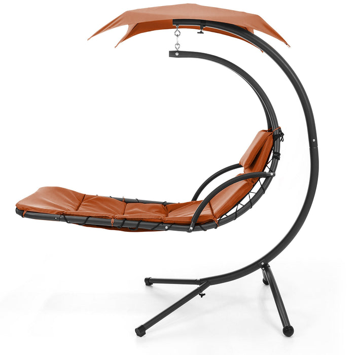 Outdoor Hanging Curved Chaise Lounge Chair