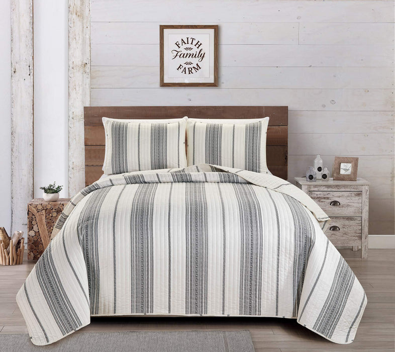 Modern Bedspread Full/Queen Size Quilt with 2 Shams