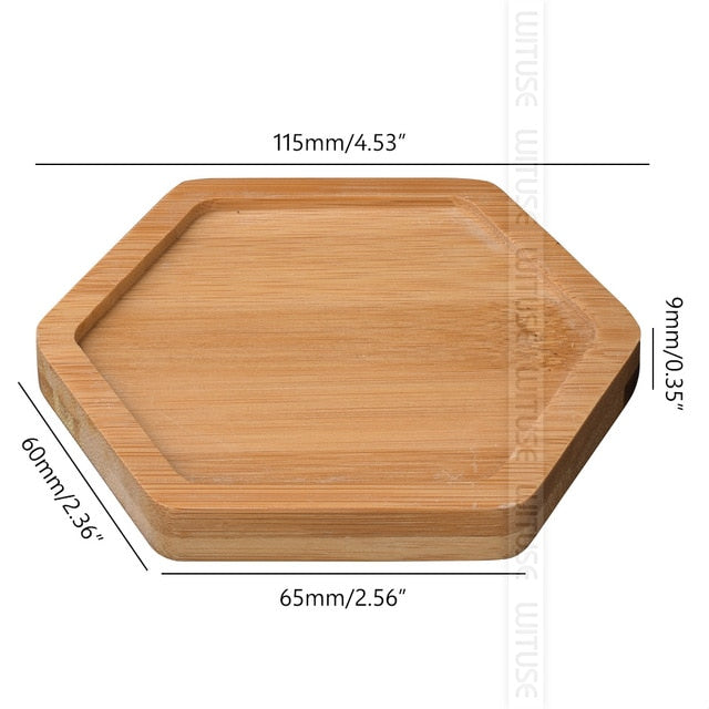 Bamboo Round Square Bowls Plates for Succulents Pots Trays Base Stander Garden Decor Home Decoration Crafts 12 Types Sale